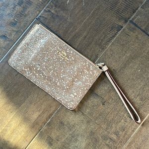 Gold glitter coach wallet/wristlets